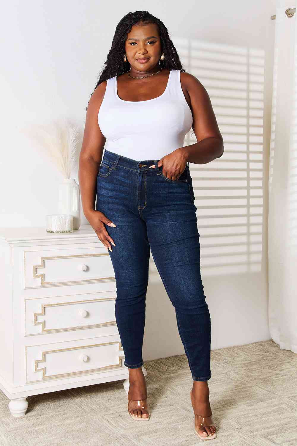 Judy Blue Full Size Skinny Jeans with Pockets - Premium Jeans - Just $64! Shop now at Nine Thirty Nine Design