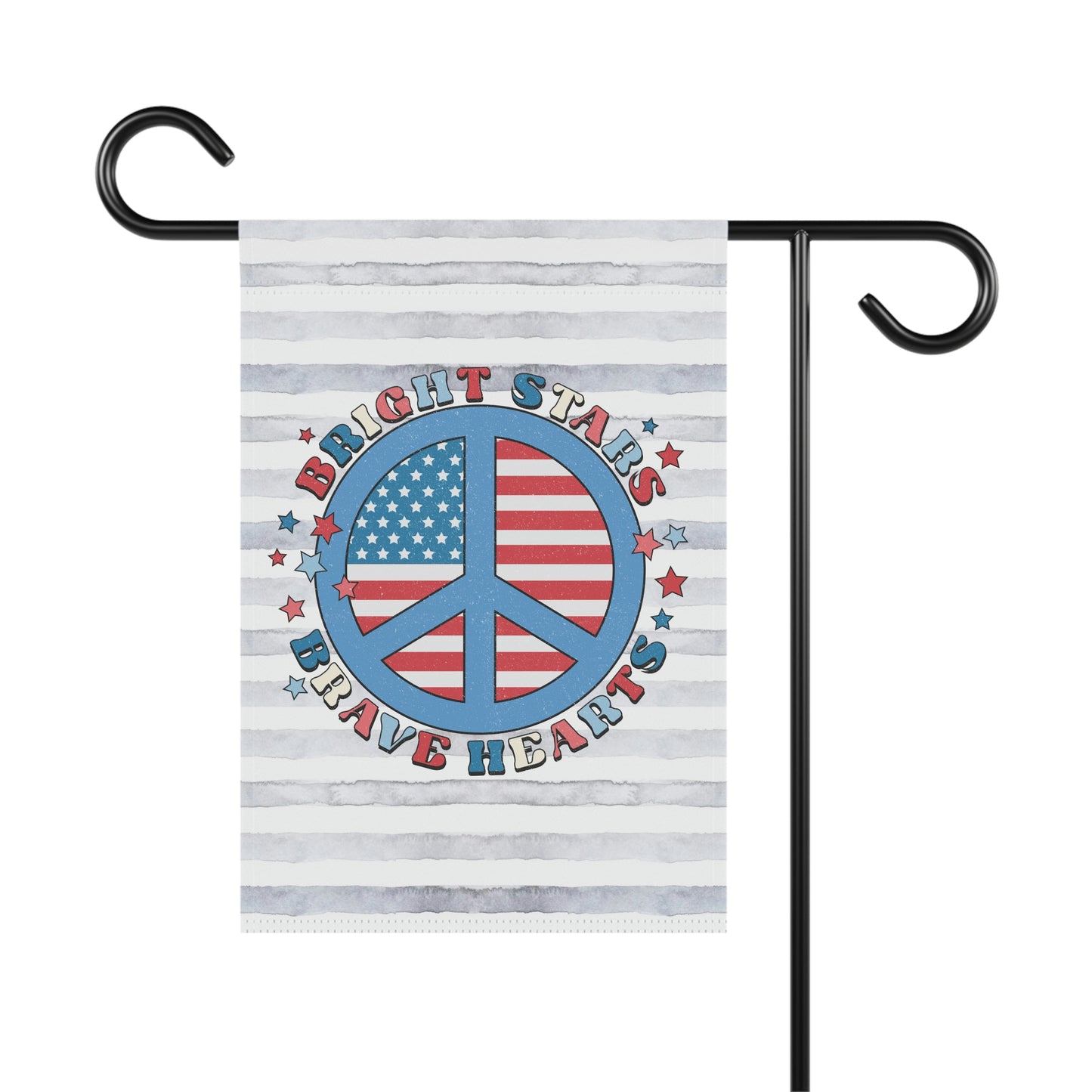 4th of July Summer Peace Sign Garden Flag