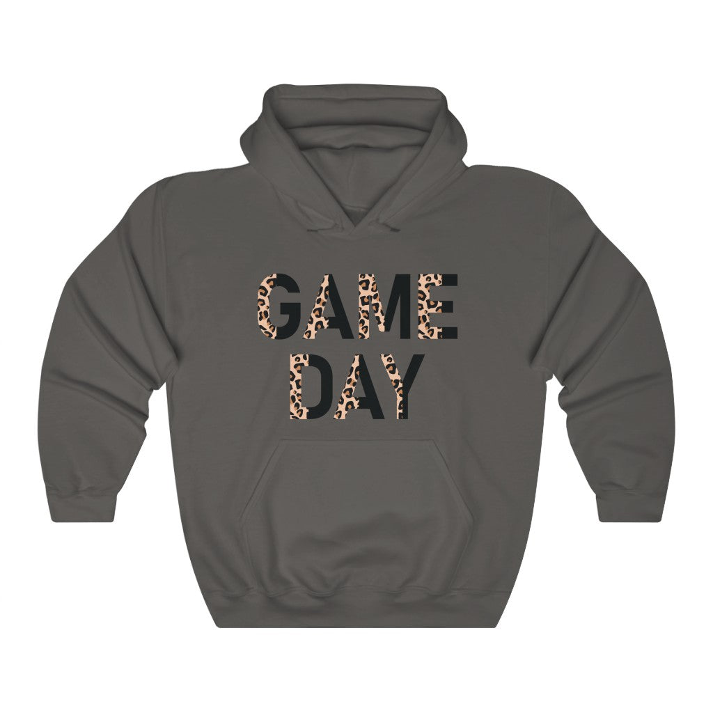 Game Day Hooded Sweatshirt, Leopard Print Game Day Hoodie Hoodie