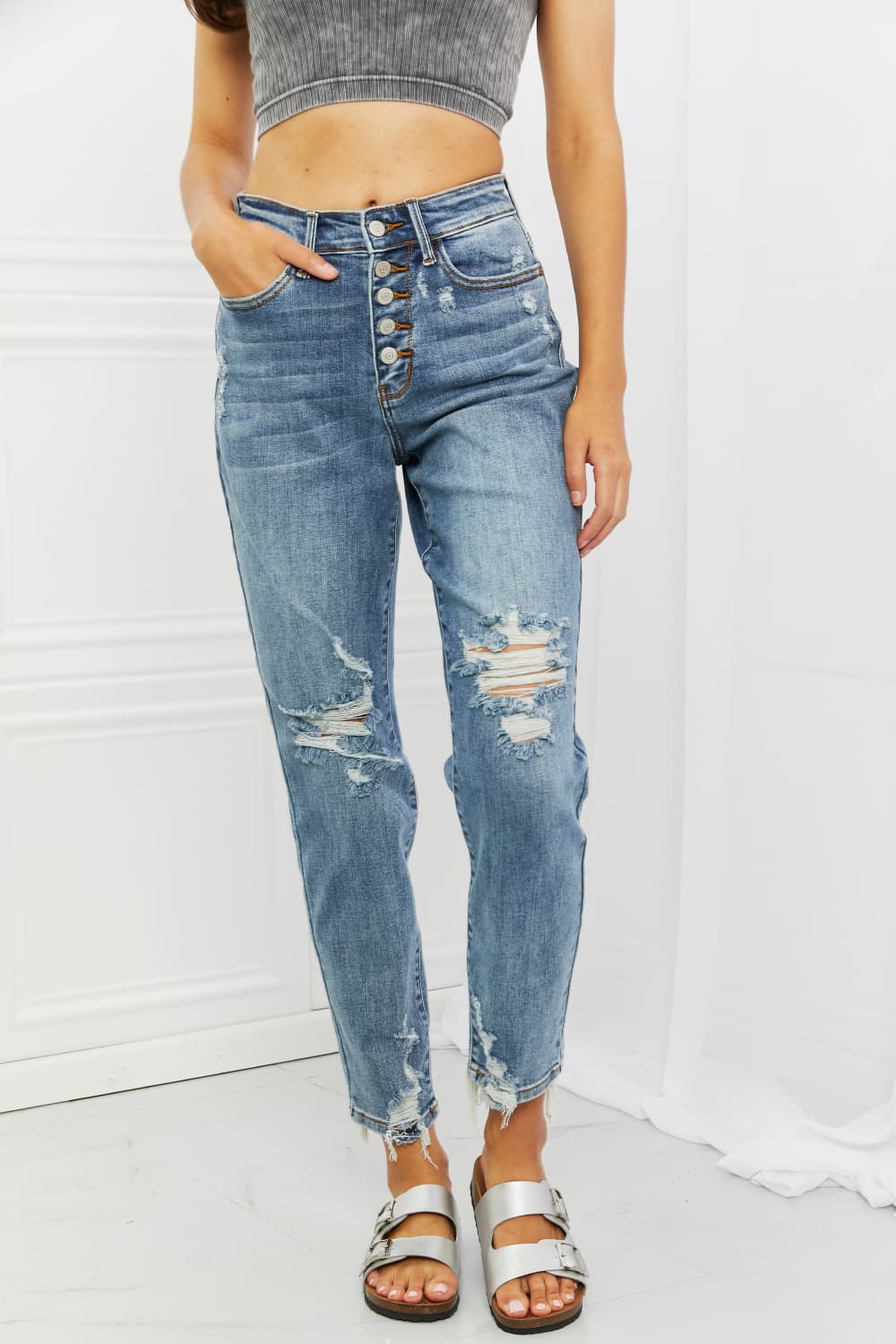 Judy Blue Maddison Full Size Boyfriend Jeans - Premium  - Just $64! Shop now at Nine Thirty Nine Design