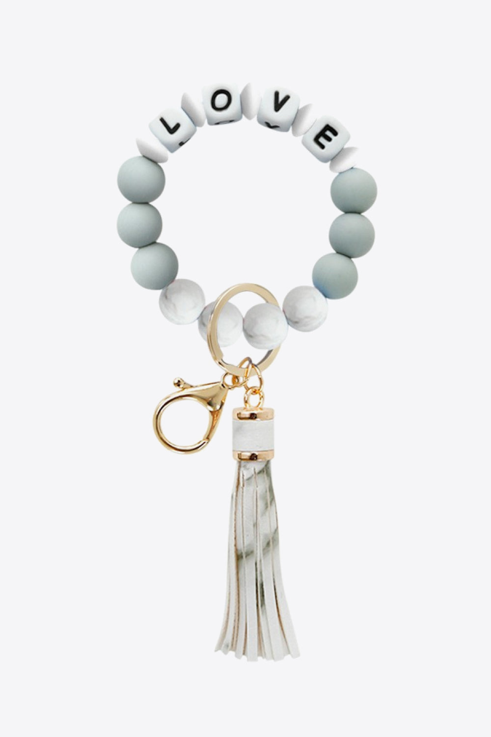 LOVE Beaded Keychain with Tassel Key Chains