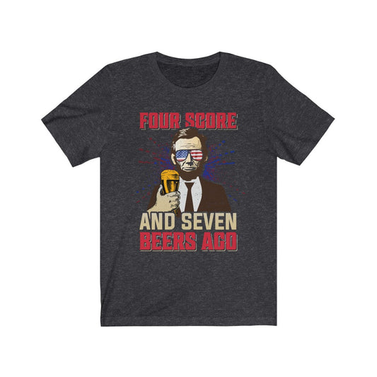 Four Score and Seven Beers Ago Shirt, Fourth of July Shirt, Abe Lincoln Shirt, Abe Drinkin - Premium T-Shirt - Just $19.50! Shop now at Nine Thirty Nine Design
