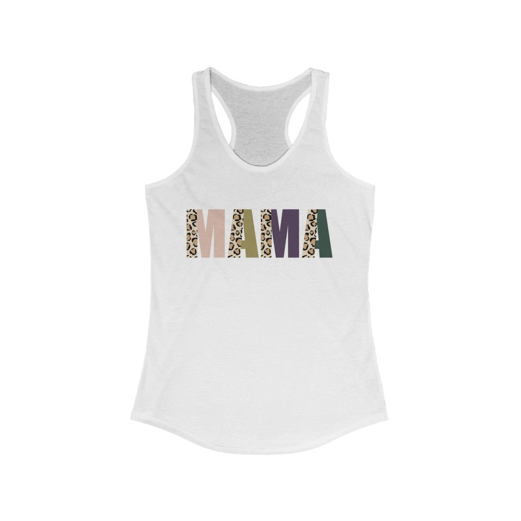 Mama Split Leopard Racerback Tank Tank Top