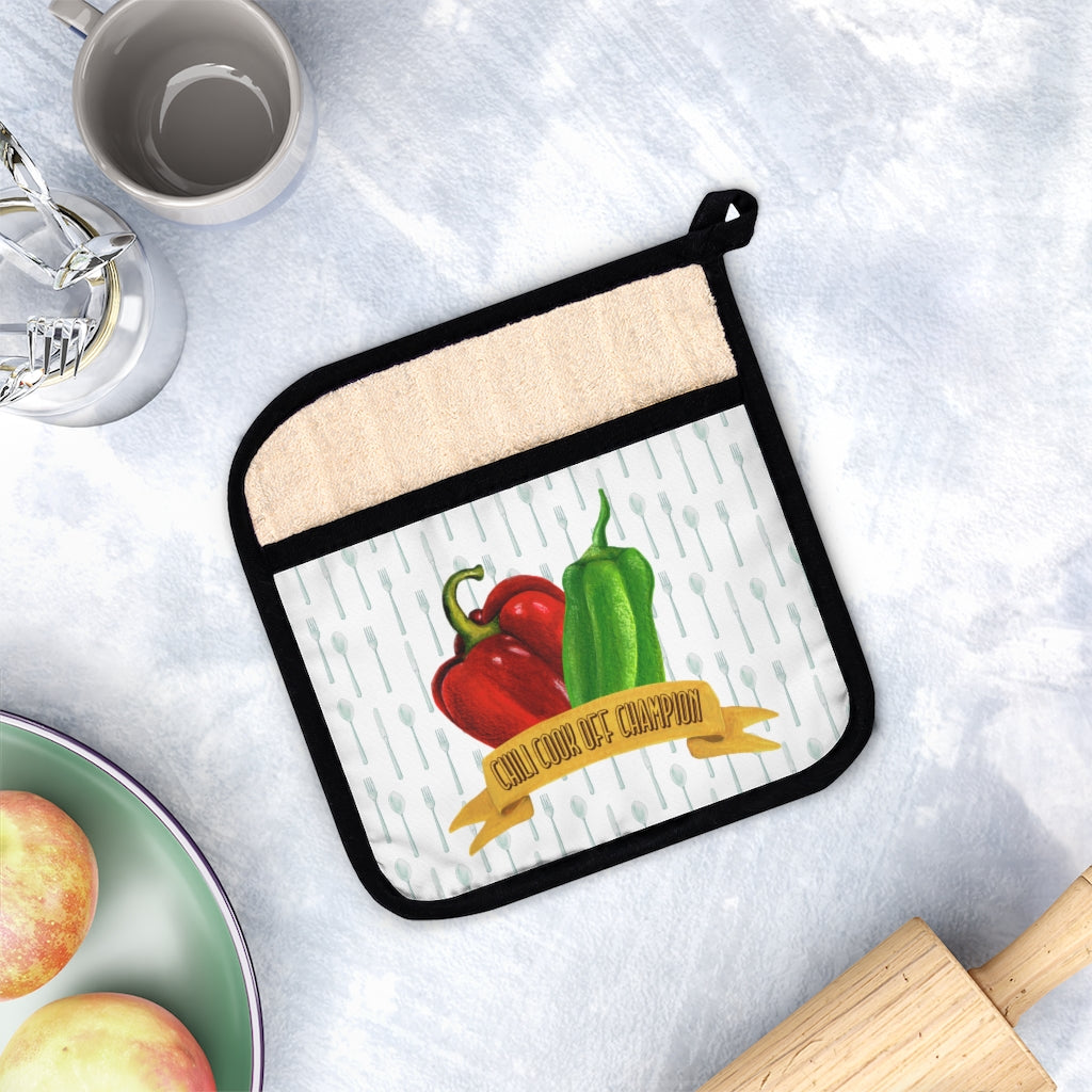 Chili Cook Off Champion, Chili Cook Off Winner, Chili Cook Off Prizes, Chili Pot Holder with Pocket - Premium Home Decor - Just $15.50! Shop now at Nine Thirty Nine Design