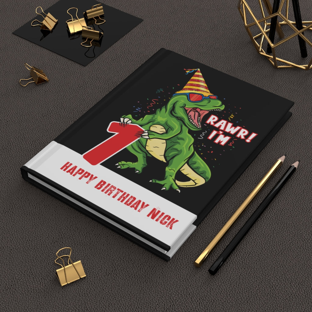 Dinosaur Birthday Hardcover Guest Book Journal - Premium Paper products - Just $19.50! Shop now at Nine Thirty Nine Design