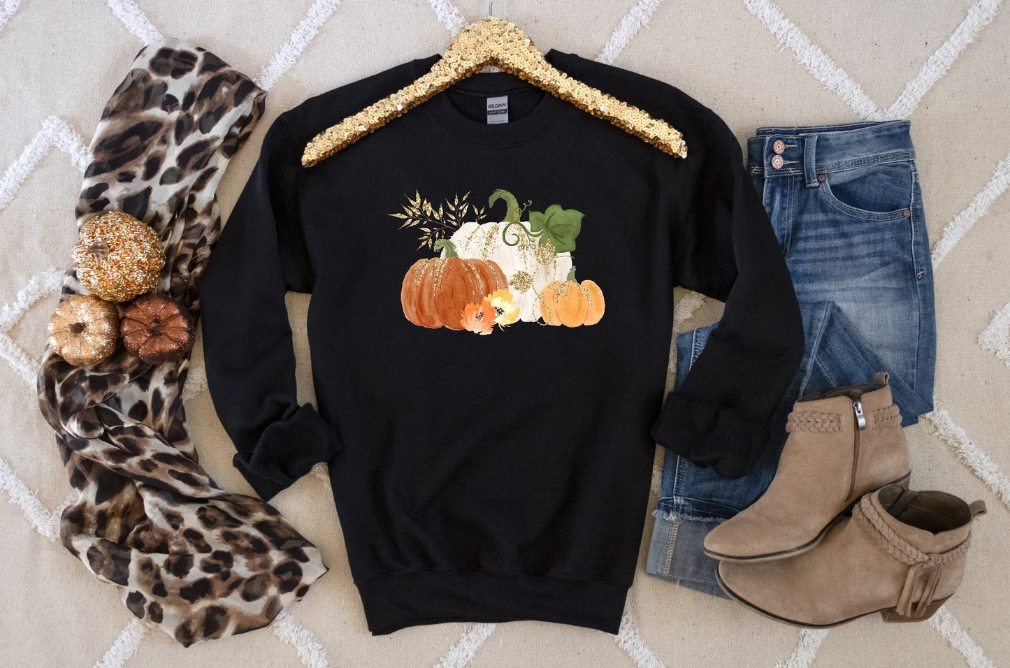 Watercolor Pumpkin Fall Sweatshirt - Premium Sweatshirt - Just $29.50! Shop now at Nine Thirty Nine Design