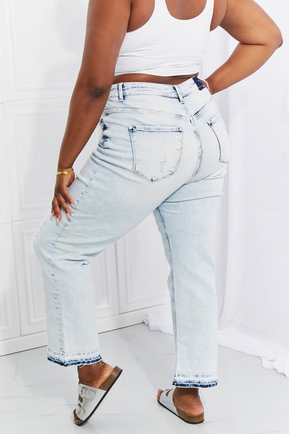 RISEN Full Size Camille Acid Wash Crop Straight Jeans - Premium  - Just $62! Shop now at Nine Thirty Nine Design