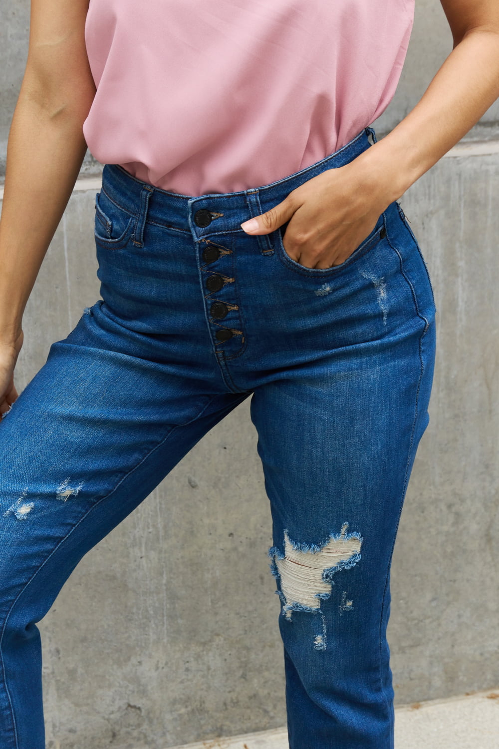 Judy Blue Melanie Full Size High Waisted Distressed Boyfriend Jeans - Premium Jeans - Just $64! Shop now at Nine Thirty Nine Design