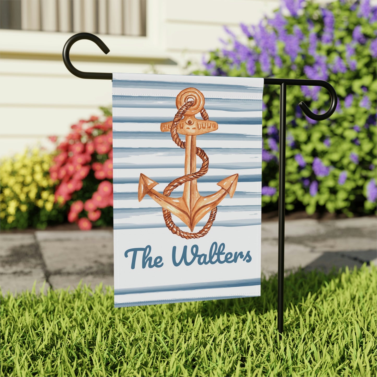 Personalized Anchor Nautical Summer Garden Flag