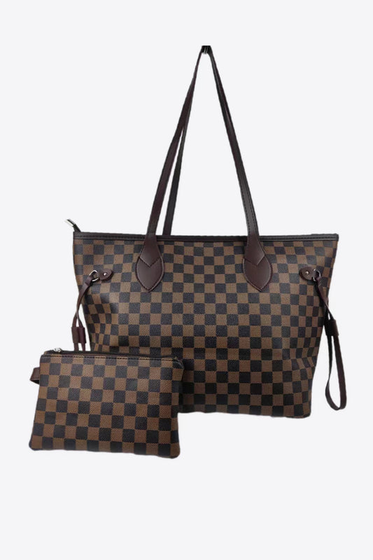 Checkered PVC Two-Piece Bag Set - Premium Bags - Just $37! Shop now at Nine Thirty Nine Design