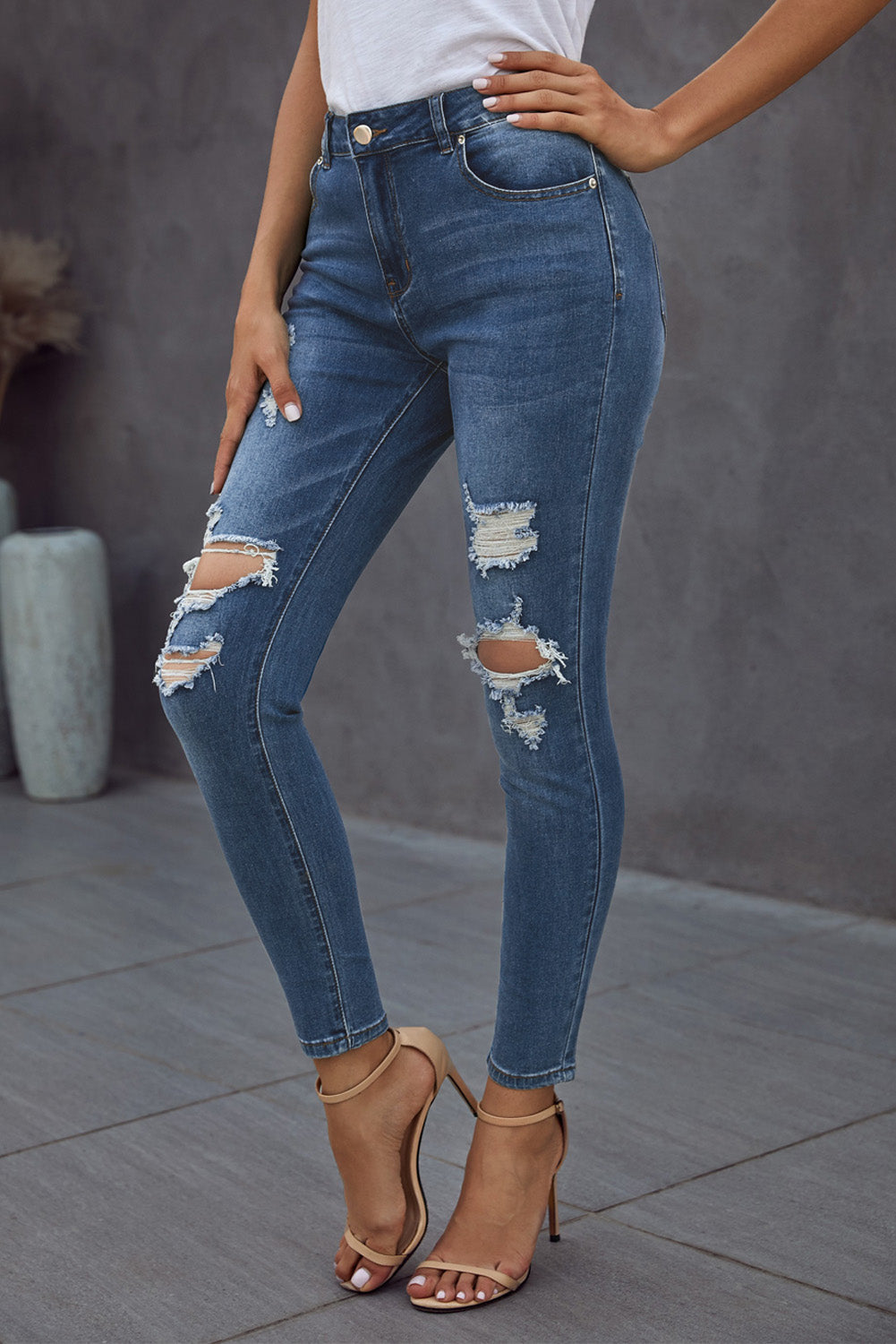 Baeful Vintage Skinny Ripped Jeans - Premium  - Just $38! Shop now at Nine Thirty Nine Design