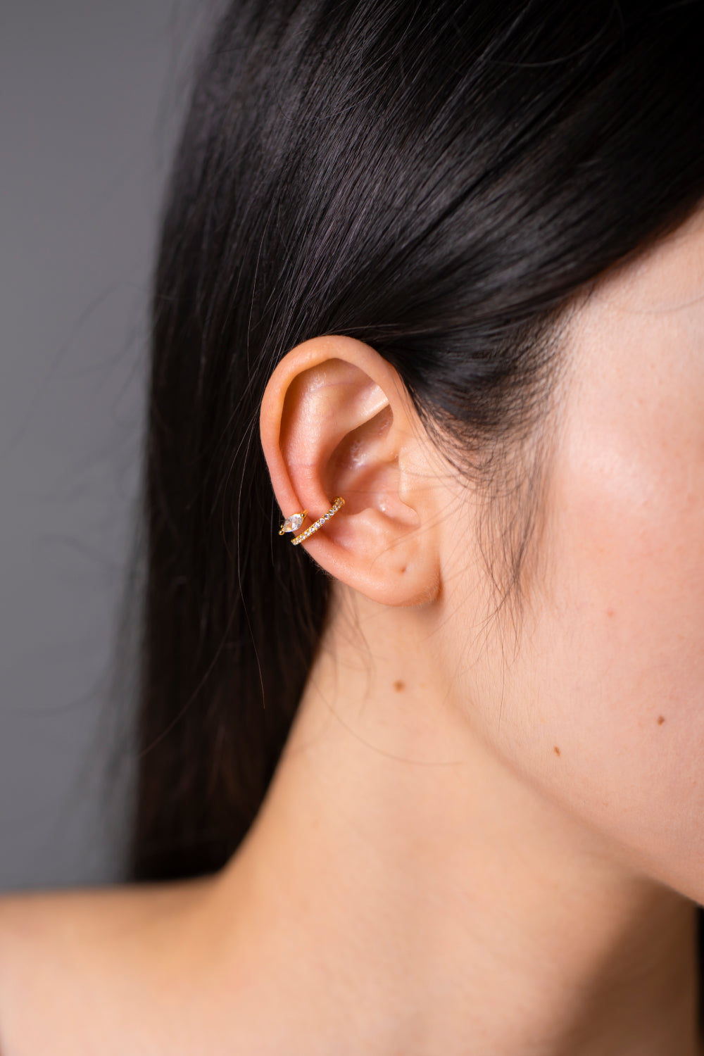 Inlaid Zircon Single Cuff Earring - Premium  - Just $27! Shop now at Nine Thirty Nine Design
