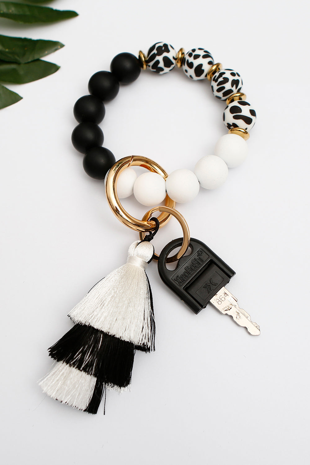 Beaded Keychain with Layered Tassel Key Chains