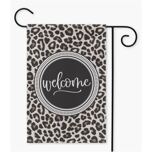 Welcome Leopard Print Garden Flag Flags