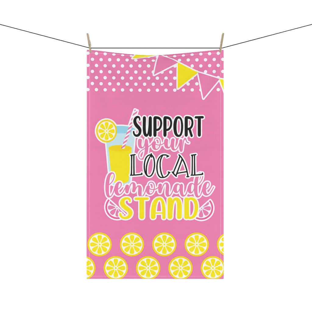 Lemonade Stand Kitchen Towel, Kids Pretend Lemonade Stand, Pink Lemonade Decor - Premium Home Decor - Just $19.50! Shop now at Nine Thirty Nine Design