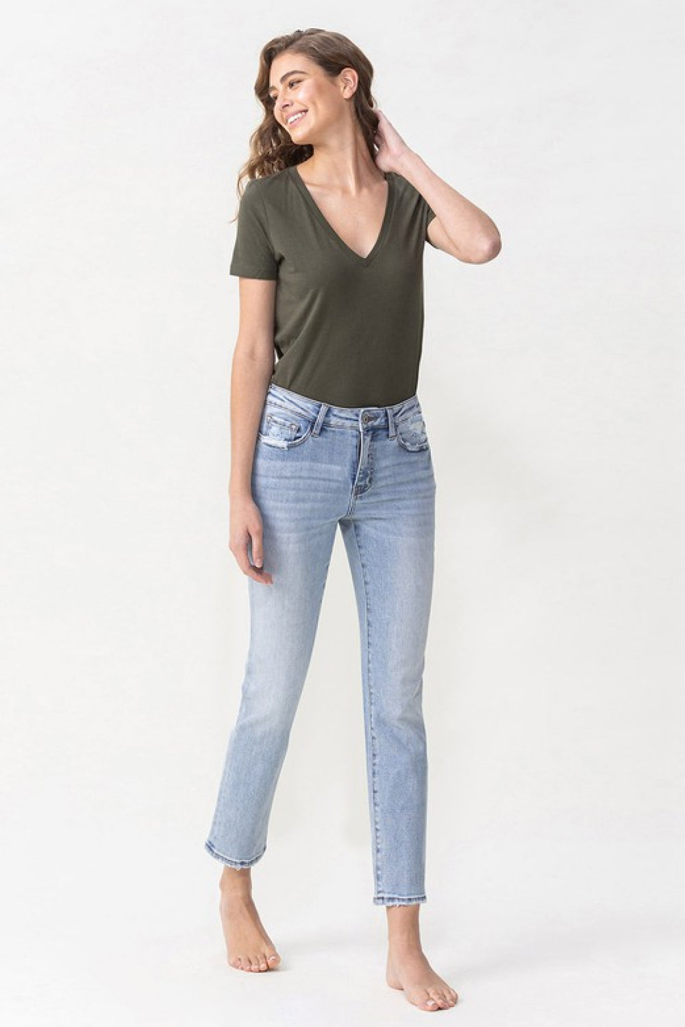 Lovervet Full Size Andrea Midrise Crop Straight Jeans - Premium Jeans - Just $59! Shop now at Nine Thirty Nine Design