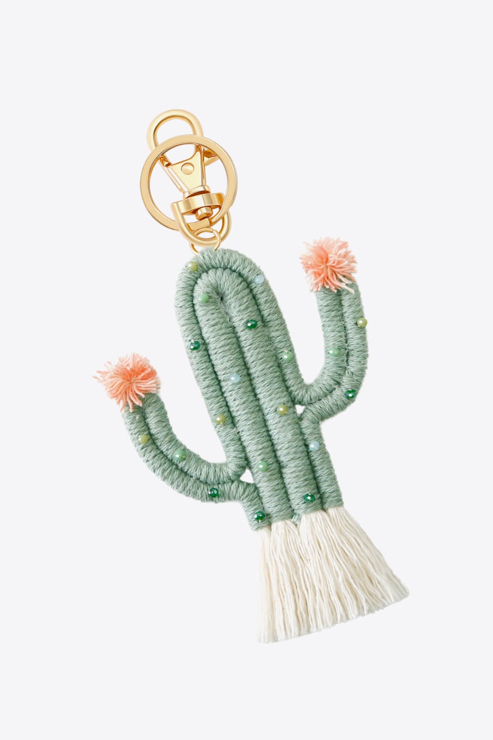 Bead Trim Cactus Keychain with Fringe - Premium Key Chains - Just $11! Shop now at Nine Thirty Nine Design