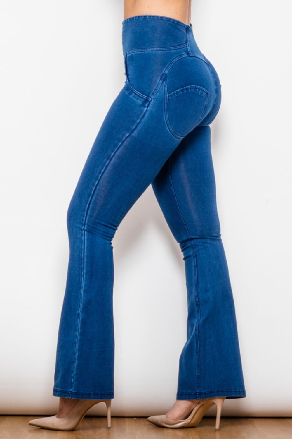 High Waist Zip Detail  Flare Long Jeans - Premium Jeans - Just $55! Shop now at Nine Thirty Nine Design