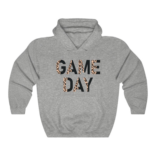 Game Day Hooded Sweatshirt, Leopard Print Game Day Hoodie Hoodie