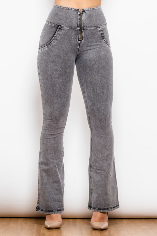 Zip Detail Flare Long Jeans - Premium  - Just $55! Shop now at Nine Thirty Nine Design