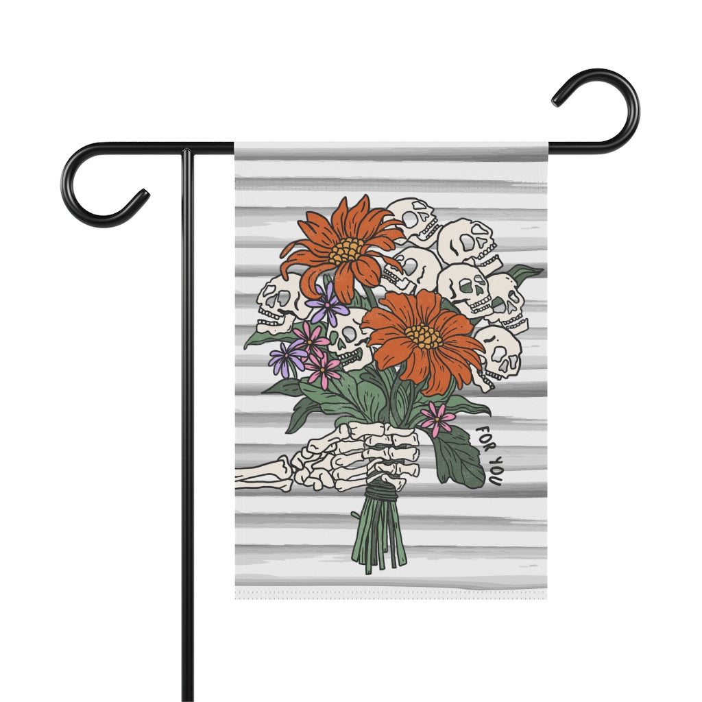 Skeleton Bouquet Garden Flag