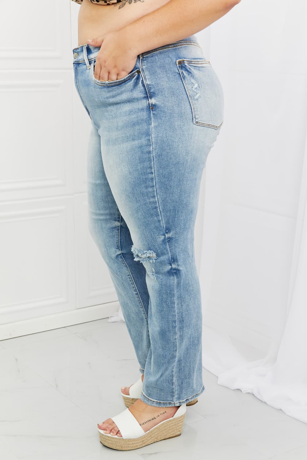 Judy Blue Natalie Distressed Straight Leg Jeans - Premium Jeans - Just $64! Shop now at Nine Thirty Nine Design