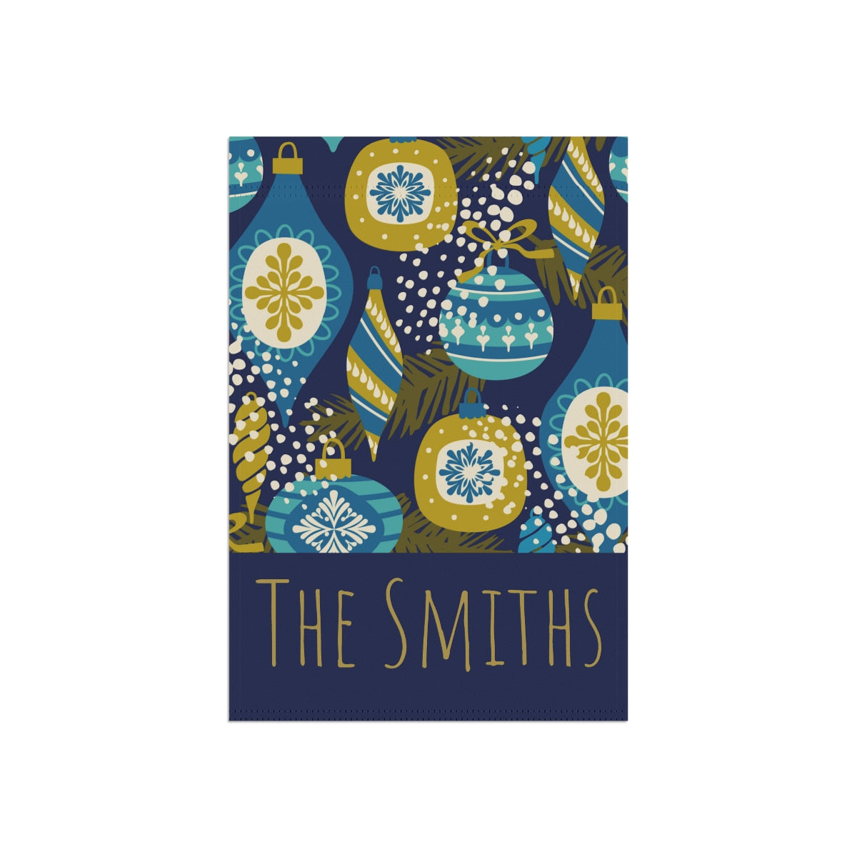 Retro Ornament Patterned Blue Garden Flag