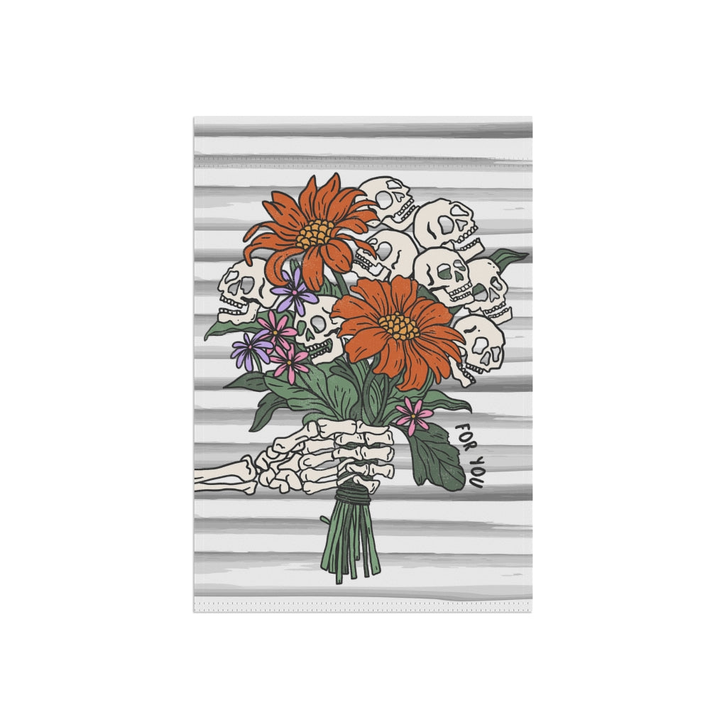 Skeleton Bouquet Garden Flag
