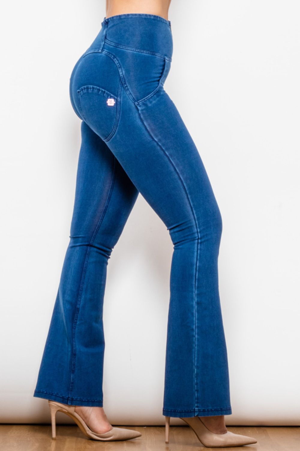 High Waist Zip Detail  Flare Long Jeans - Premium Jeans - Just $55! Shop now at Nine Thirty Nine Design