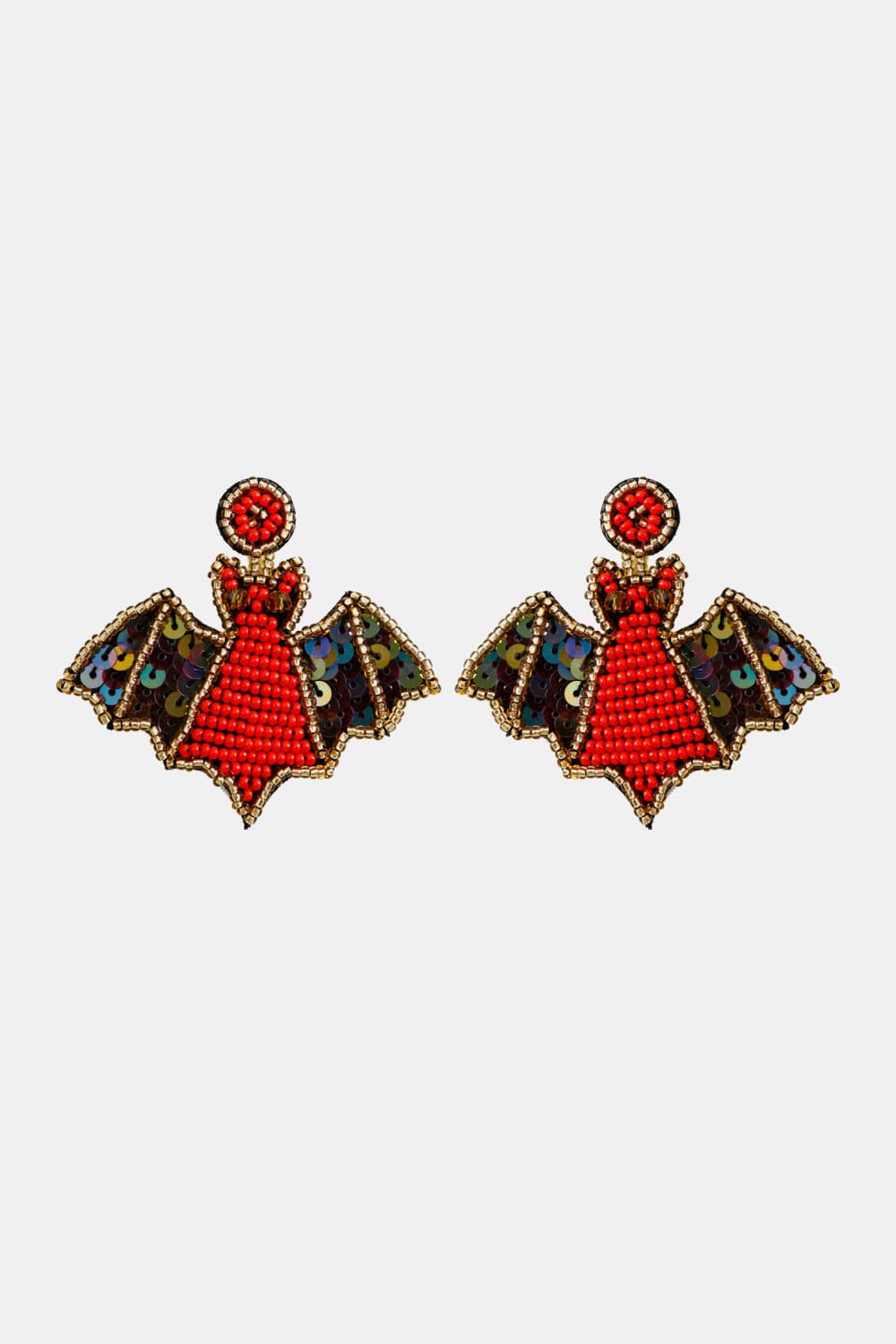 Bat Shape Beaded Halloween Dangle Earrings - Premium Jewelry - Just $12! Shop now at Nine Thirty Nine Design