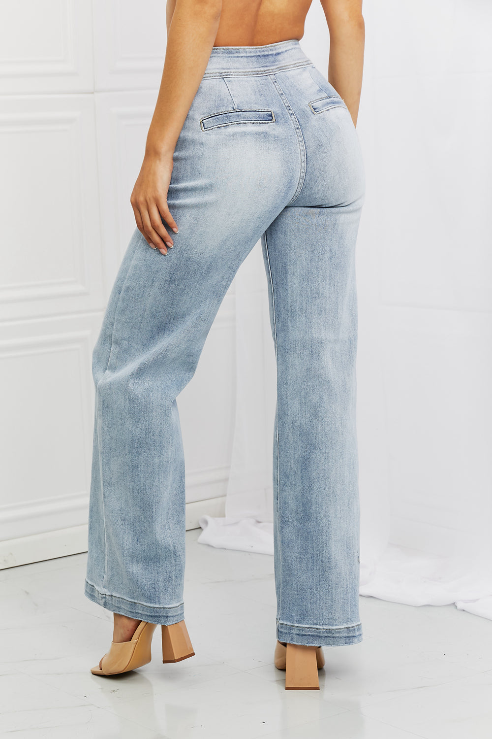 RISEN Full Size Luisa Wide Flare Jeans - Premium  - Just $69! Shop now at Nine Thirty Nine Design