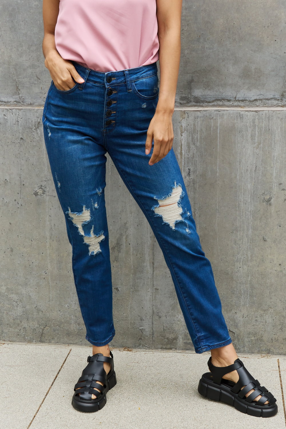 Judy Blue Melanie Full Size High Waisted Distressed Boyfriend Jeans - Premium Jeans - Just $64! Shop now at Nine Thirty Nine Design