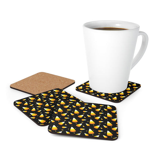 Candy Corn Halloween Corkwood Coaster Set Home Decor