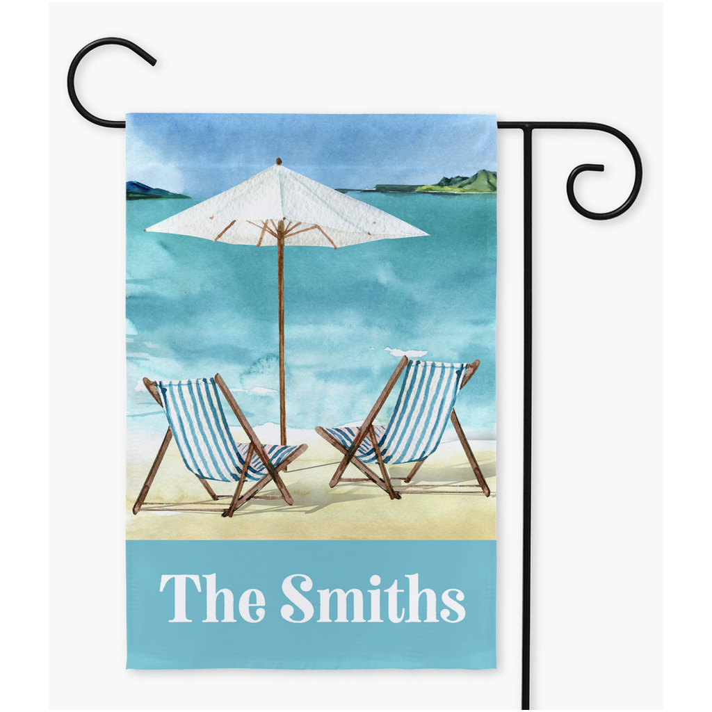 Beach Chairs Personalized Garden Flag Windsocks & Flags