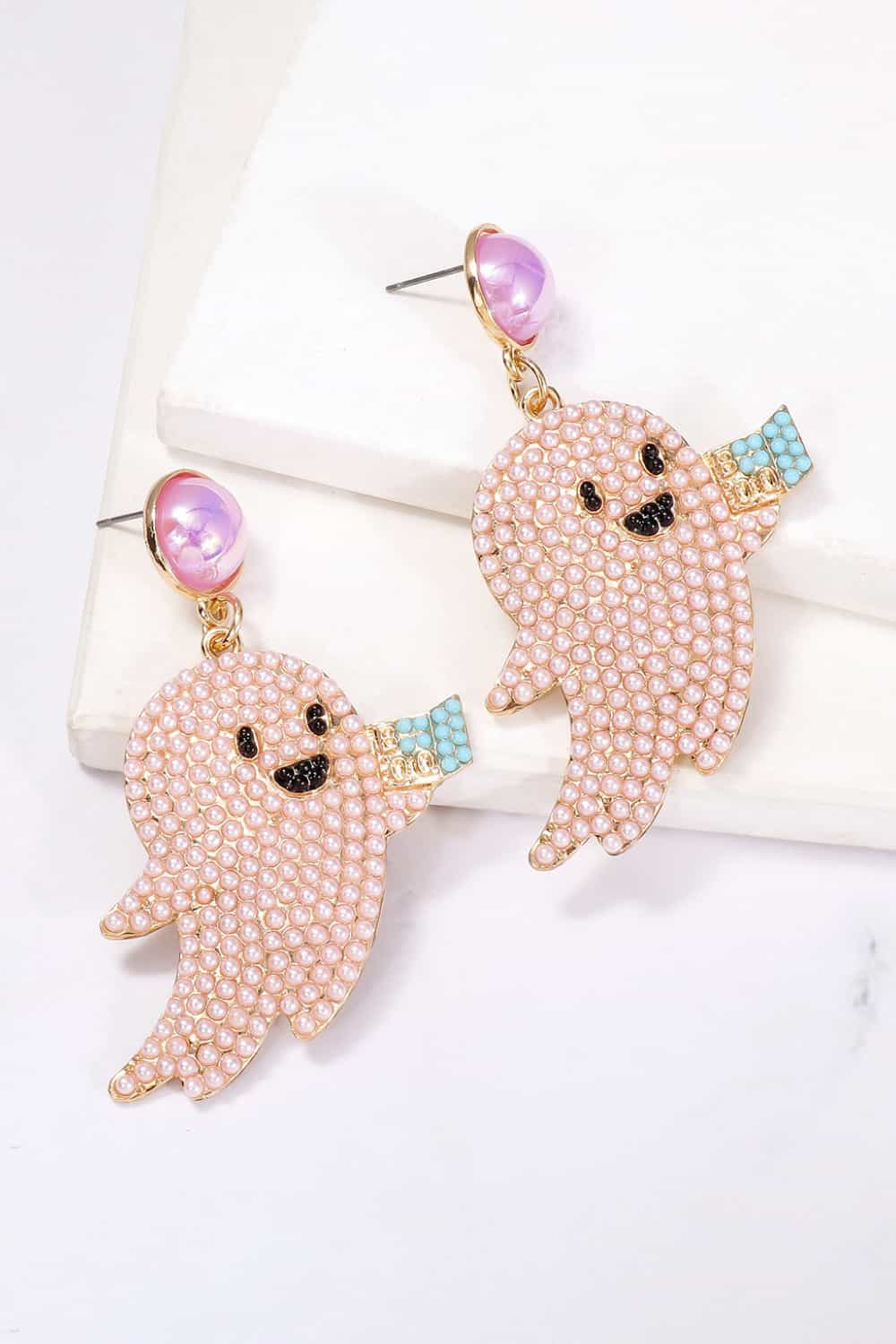 Ghost Shape Synthetic Pearl Dangle Earrings - Premium  - Just $10! Shop now at Nine Thirty Nine Design