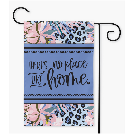 No Place Like Home Leopard Floral Yard Flags Flags