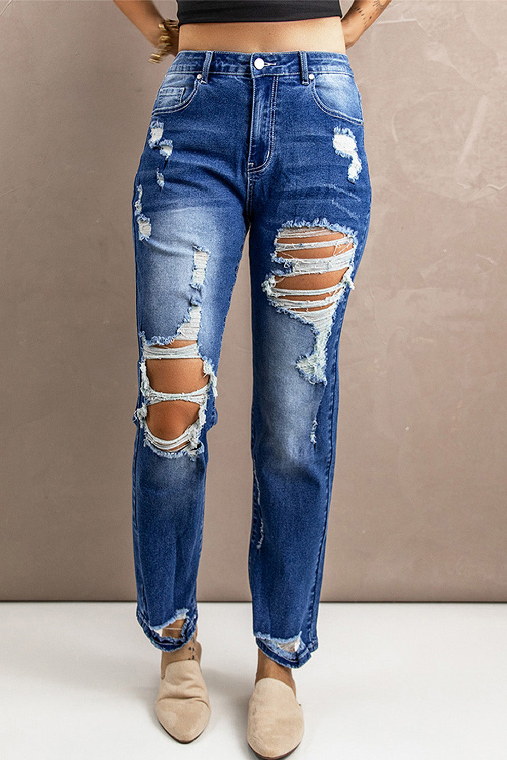 Baeful Distressed High-Rise Jeans with Pockets - Premium Jeans - Just $48! Shop now at Nine Thirty Nine Design