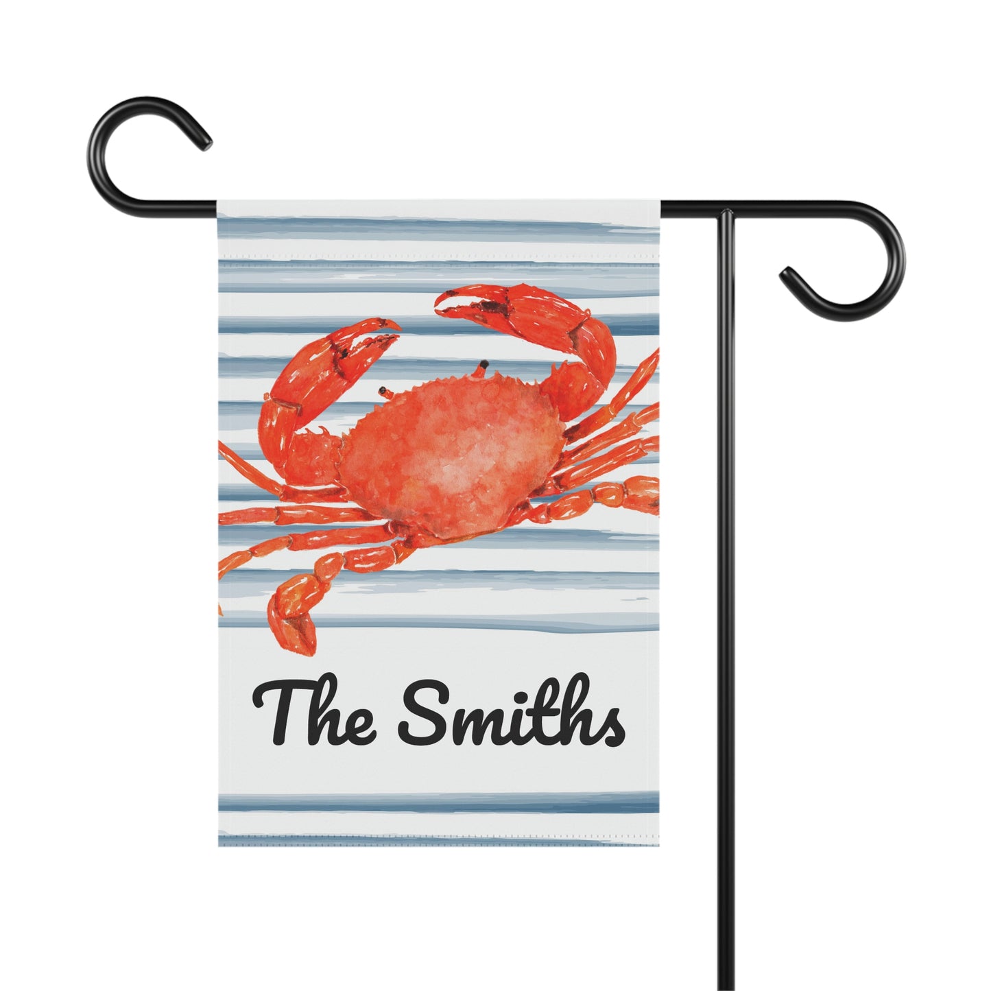Personalized Crab Nautical Summer Garden Flag