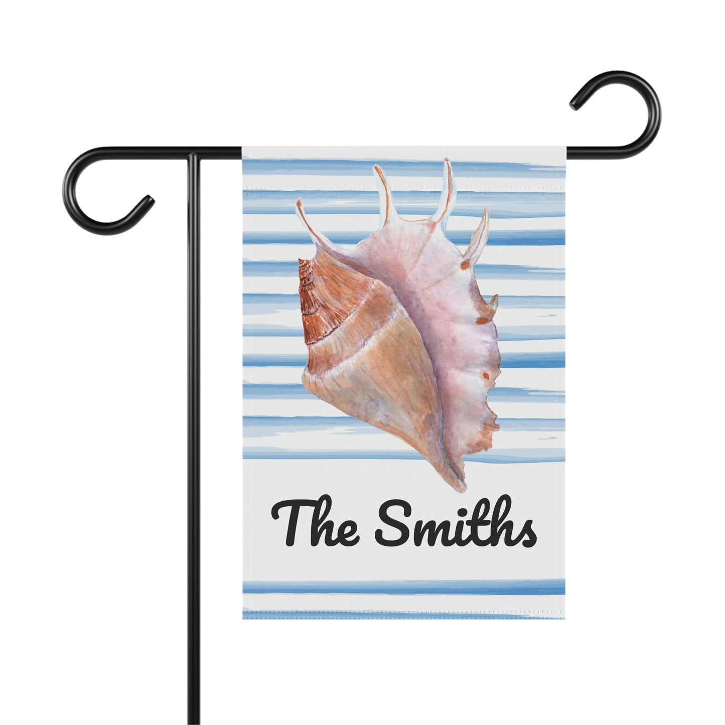 Personalized Conch Shell Nautical Beach Garden Flag