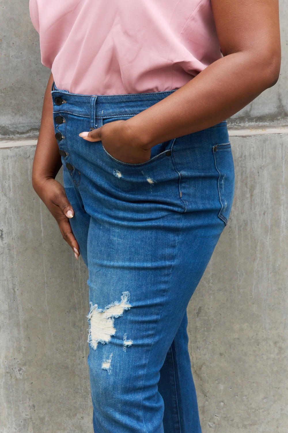 Judy Blue Melanie Full Size High Waisted Distressed Boyfriend Jeans - Premium Jeans - Just $64! Shop now at Nine Thirty Nine Design