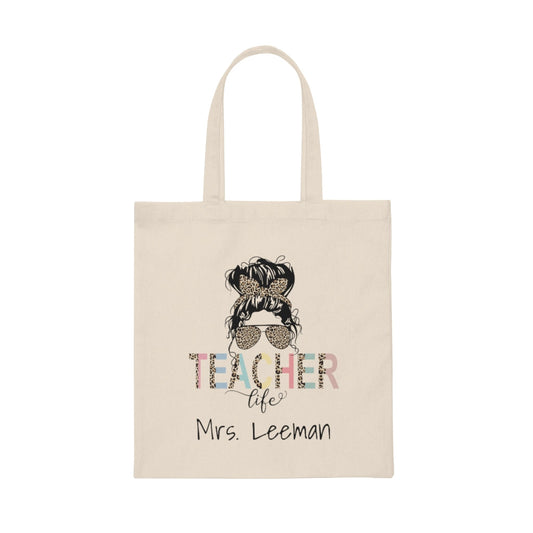 Personalized Teacher Bag, Custom Teacher Tote Bag, Teacher Appreciation Gift, Canvas Tote Bag, Teacher Life, Leopard Teacher Gift - Premium Bags - Just $14.99! Shop now at Nine Thirty Nine Design