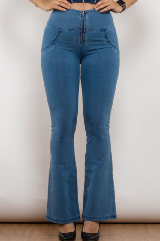 Zip Detail Flare Long Jeans - Premium Jeans - Just $55! Shop now at Nine Thirty Nine Design