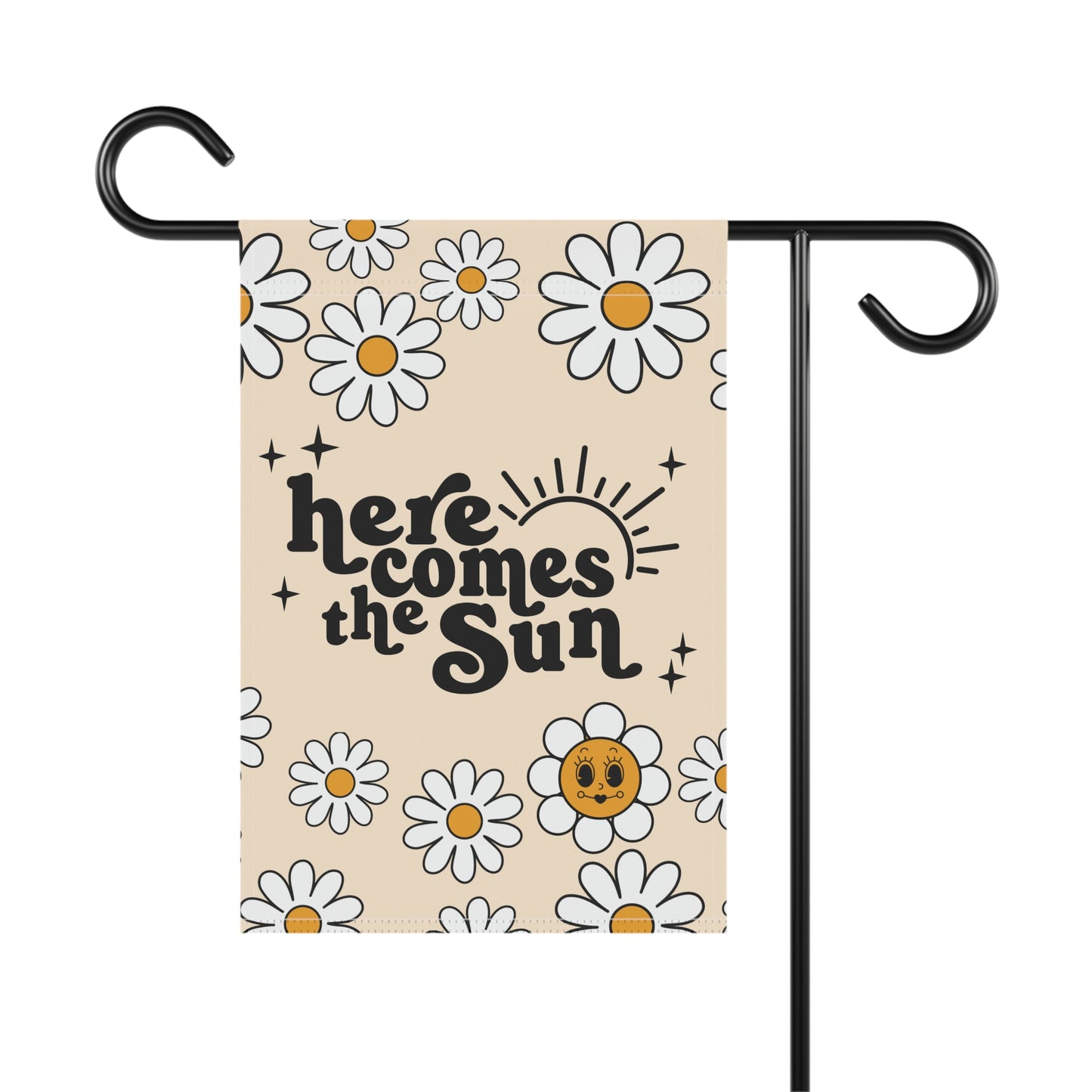 Here Comes The Sun Retro Styled Garden Flag