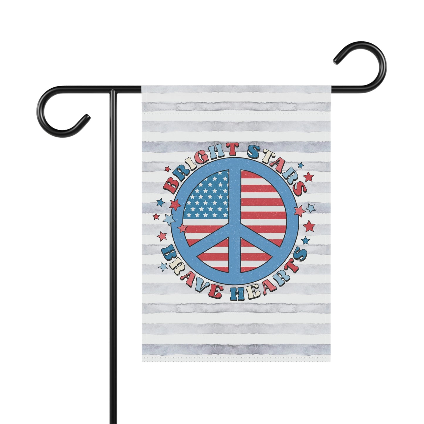 4th of July Summer Peace Sign Garden Flag