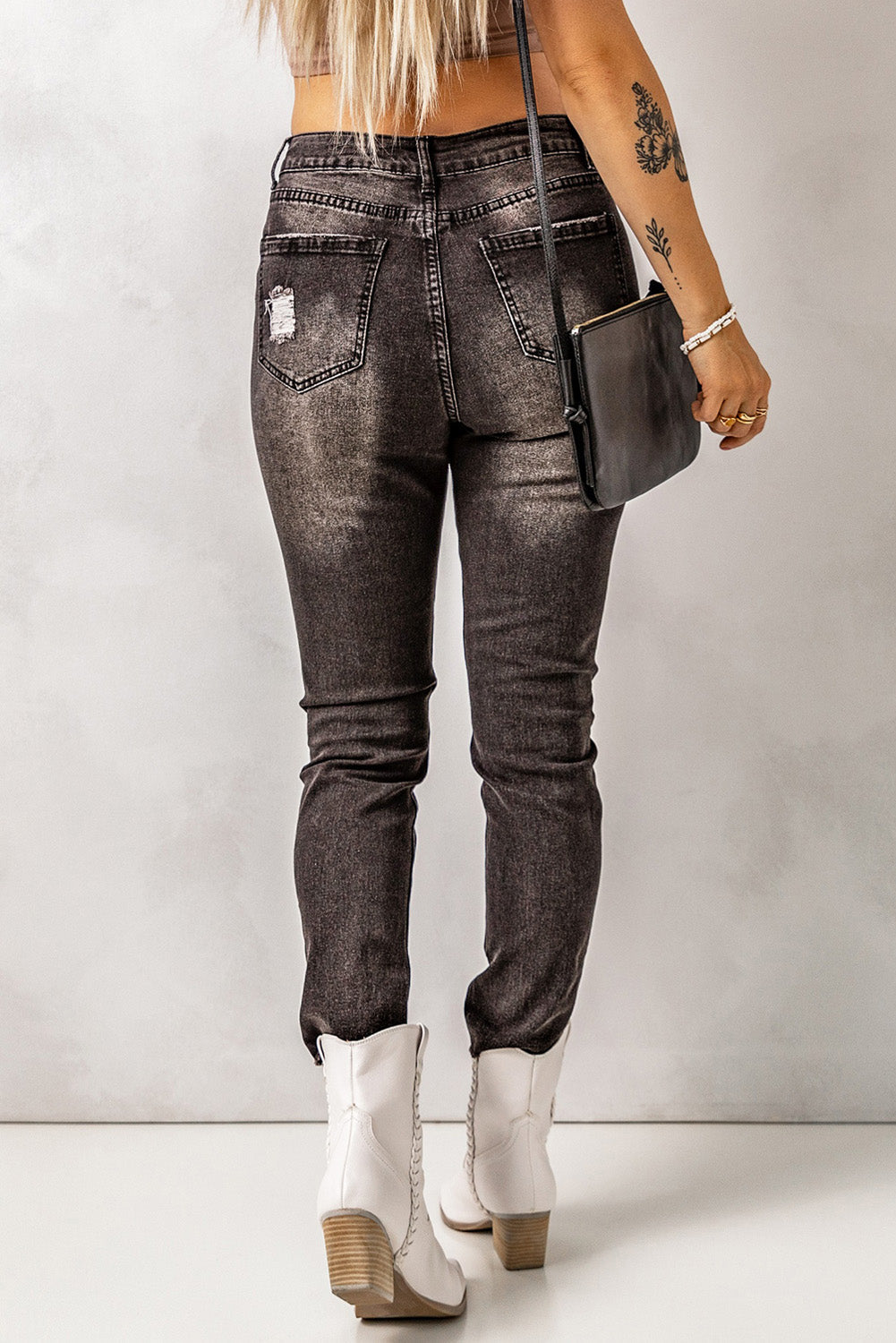 High Waist Raw Hem Skinny Jeans - Premium Jeans - Just $40! Shop now at Nine Thirty Nine Design