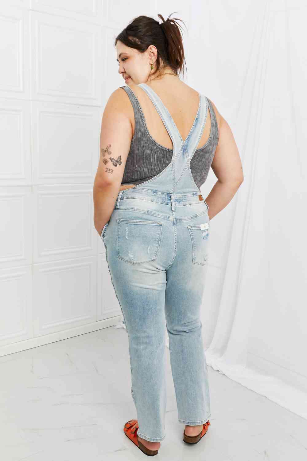 Judy Blue Melina Full Size Distressed Straight Leg Overalls - Premium Jeans - Just $91! Shop now at Nine Thirty Nine Design