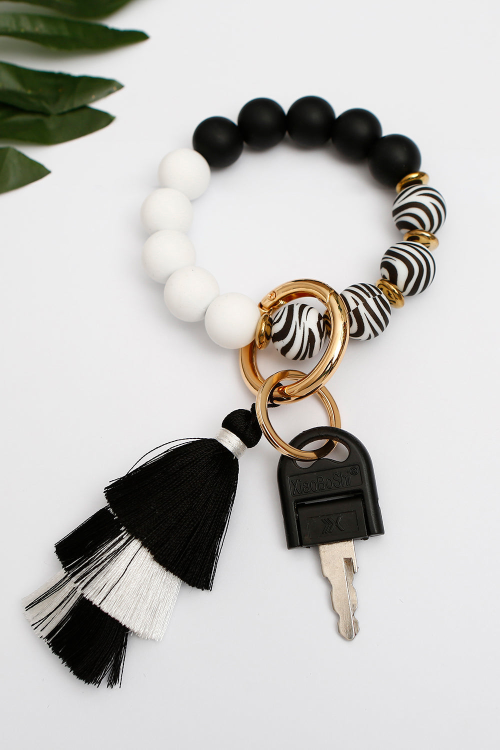 Beaded Keychain with Layered Tassel Key Chains