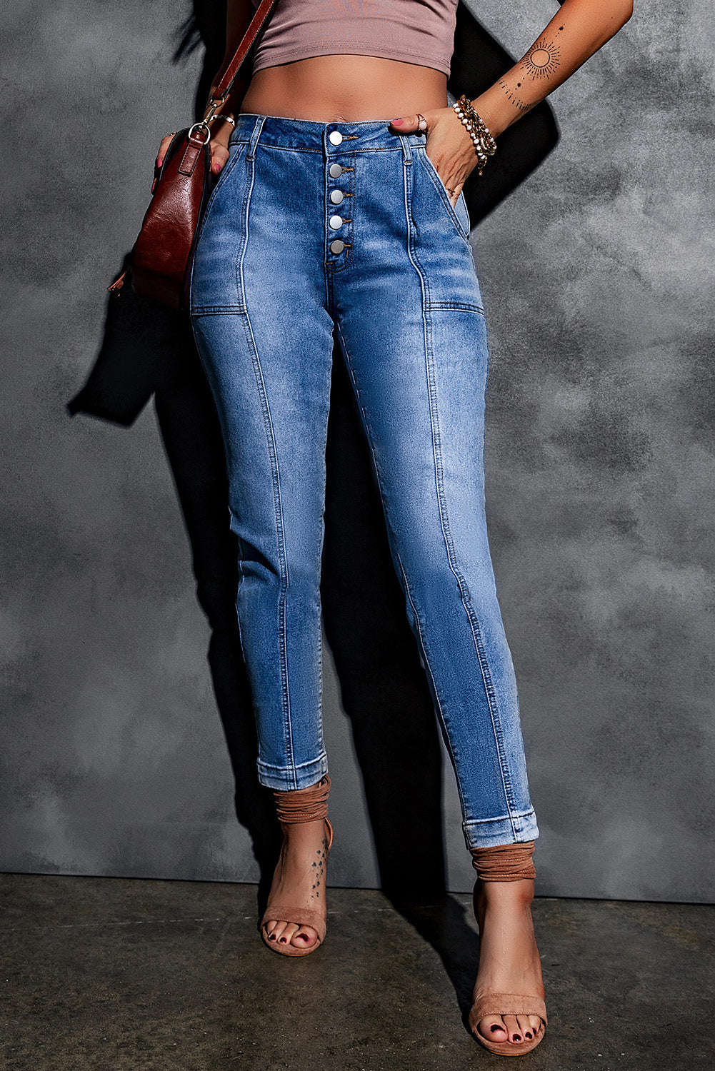 Baeful Button Fly Center Seam High Rise Jeans - Premium Jeans - Just $51! Shop now at Nine Thirty Nine Design