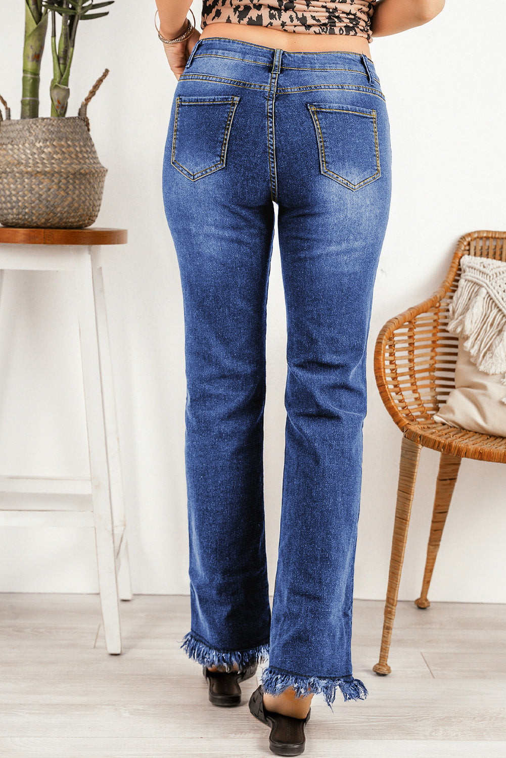 Ripped Frayed Hem Jeans - Premium  - Just $52! Shop now at Nine Thirty Nine Design