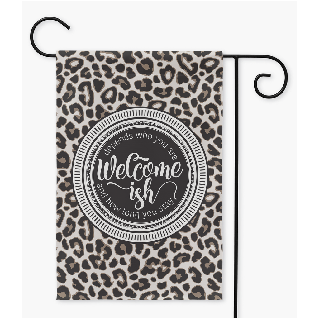 Welcome ish Leopard Yard Flags - Premium Flag - Just $18.99! Shop now at Nine Thirty Nine Design